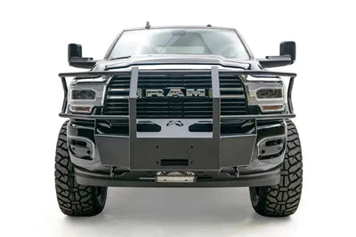 Fab Fours DR19-N4470-1 Full Guard Winch Mount for 2019+ Ram 2500 providing complete front-end protection and integrated winch mount for easy installation, ideal for off-road adventures, RV, automotive, powersports, marine, exterior, truck accessories, interior, truck bed, RV parts, Winches & Hitches, AVADA - Best Sellers, Must Haves