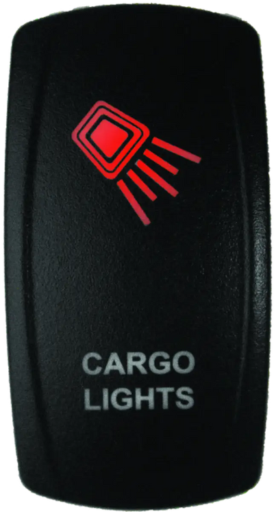 Black cargo lights switch with red illumination for DragonFire Racing lighted cargo lights