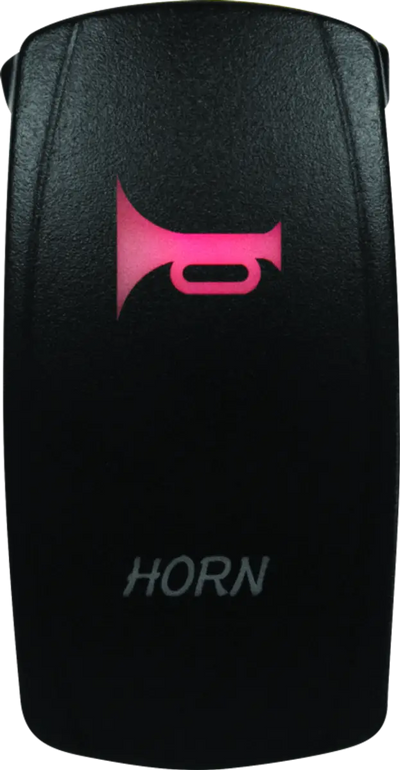 Black horn switch with pink illumination from DragonFire Racing Lighted Switch Horn On/Off Red 521372
