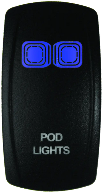 Black rocker switch with blue lights from DragonFire Racing Lighted Switch On/Off Blue