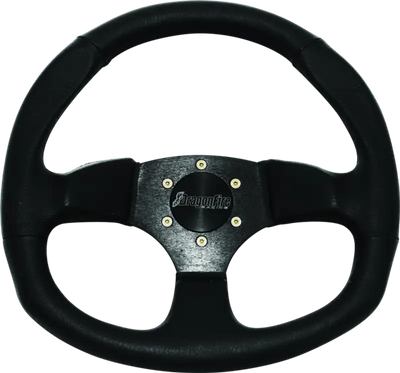 Black DragonFire Racing D-shaped steering wheel with textured vinyl grip