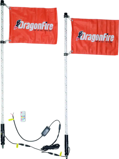 DragonFire Racing Whips - 4Ft Spiral Led Clear Pair - 522804 - Lights