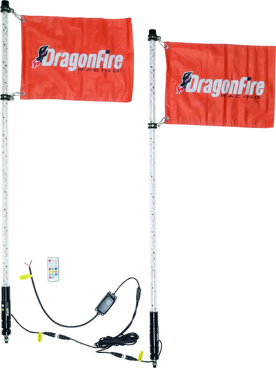 DragonFire Racing Whips - 4Ft Spiral Led Clear Pair - 522804 - Lights