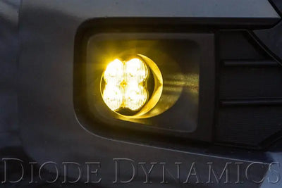 Driving/ Fog Light LED Bulb; Yellow Luxeon Z ES 3 Inch Round; 14.5 Watt Bulbs; 1.1 AMP Draw At 12.8 Volt; SAE Fog/Wide