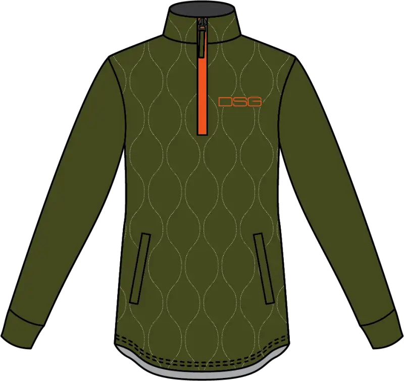 Cassandra Technical Sweater Dark Olive/Neon Orange Xl