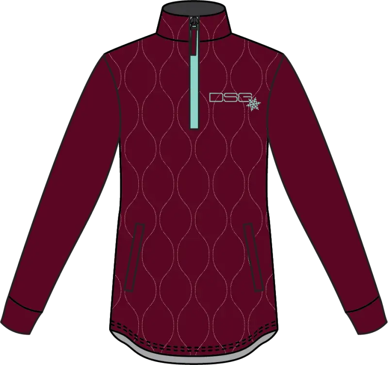 Cassandra Technical Sweater Garnet/Aqua 3X