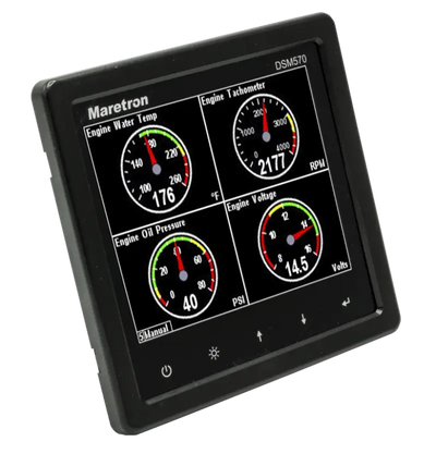 Digital engine monitoring display on Maretron DSM570-01 bright color display with high brightness