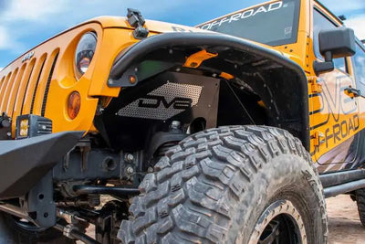 DV8 Offroad 07-18 Jeep Wrangler JK Front Aluminum Inner Fender - Black 