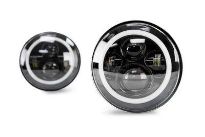 DV8 Offroad 07-18 Jeep Wrangler JK LED Projector Headlights w/ Angel Eyes 