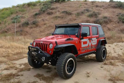 DV8 Offroad 07-18 Jeep Wrangler JK Metal Heat Dispersion Hood - Primer Black 