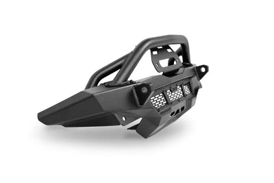 DV8 Offroad Spec Series Front Bumper for 2018-2023 Wrangler JL and Gladiator JT with removable winch plate and high clearance design.