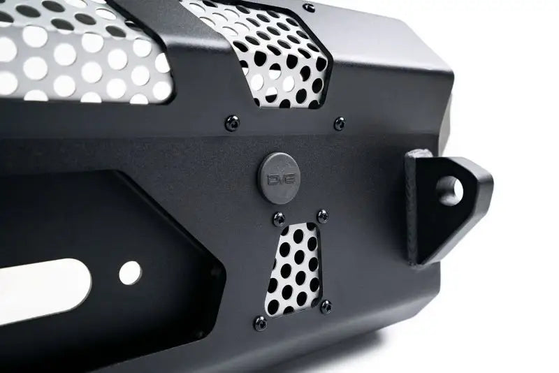 DV8 Offroad 2021+ Ford Bronco front bumper with winch capability and mesh inserts.