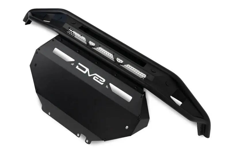 DV8 Offroad 21-22 Ford Bronco Competition Series Front Bumper with Steel Skid Plate, Low Profile Design, Black