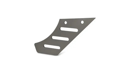 Gray metal Pan America chain guard with slots and holes for Dynojet Pan America