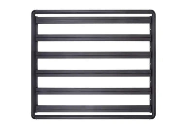 Black metal roof rack on DZ7357049HP Dee Zee Hex Platform for pickup trucks