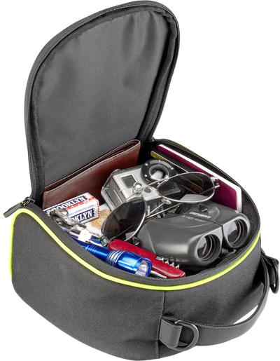 Open EA144 Tanklock Tankbag with contents inside showcasing its practicality
