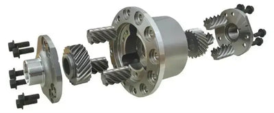 Exploded view of a differential assembly.