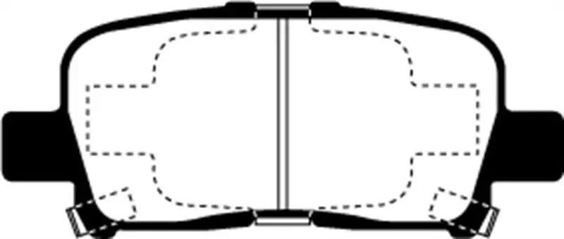 Cross-section of EBC Greenstuff Rear Brake Pads showing inner structure and friction material
