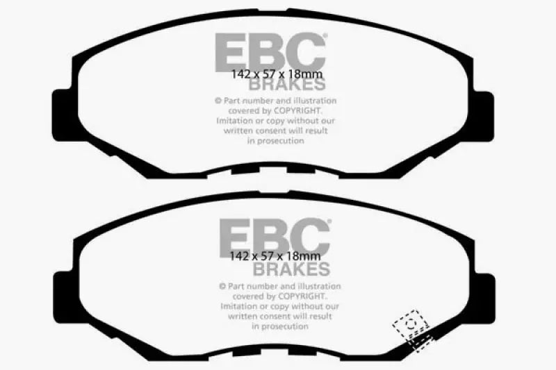 Two EBC brake pads with thermic black coating for Honda CR-V front brakes