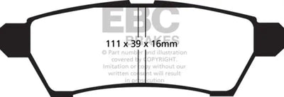 EBC 05+ Nissan Frontier 2.5 2WD Yellowstuff Rear Brake Pads 