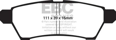 EBC 05+ Nissan Frontier 2.5 2WD Yellowstuff Rear Brake Pads 