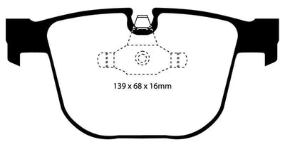 EBC EBC 08-10 BMW M3 4.0 (E90) Yellowstuff Rear Brake Pads