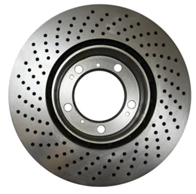 Perforated brake rotor from EBC Grand Sport Premium Rear Rotors with thermic black coating