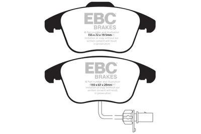 EBC 10+ Audi A5 2.0 Turbo Redstuff Front Brake Pads 