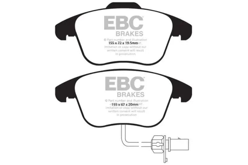 EBC 10+ Audi A5 2.0 Turbo Redstuff Front Brake Pads 