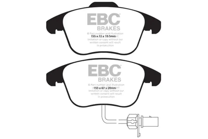 EBC 10+ Audi A5 2.0 Turbo Redstuff Front Brake Pads 