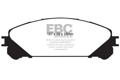 EBC 10 + Lexus RX350 3.5 (Japan) Extra Duty Front Brake Pads - Truck & Automotive