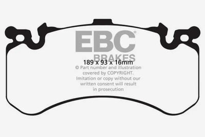 EBC 11+ Audi A8 Quattro 6.3 (Cast Iron Rotors) Yellowstuff Front Brake Pads 