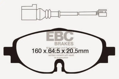 EBC 14+ Audi A3 1.8 Turbo Redstuff Front Brake Pads