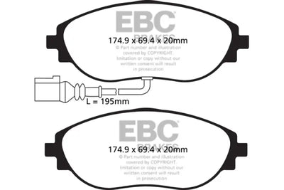 EBC 14+ Audi S3 2.0 Turbo Redstuff Front Brake Pads