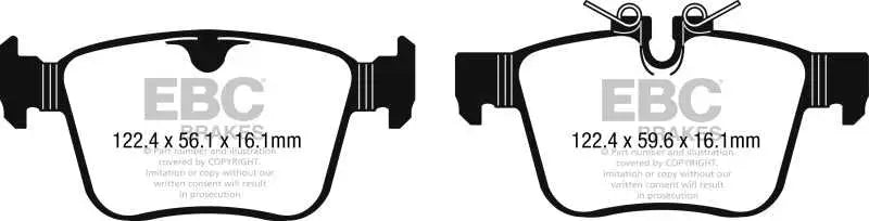 EBC 15-17 Jaguar XF 3.0L Redstuff Rear Brake Pads 