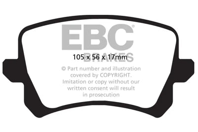 EBC 15 + Audi Q3 2.0 Turbo Yellowstuff Rear Brake Pads - Truck & Automotive