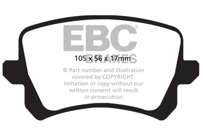 EBC 15 + Audi Q3 2.0 Turbo Yellowstuff Rear Brake Pads - Truck & Automotive