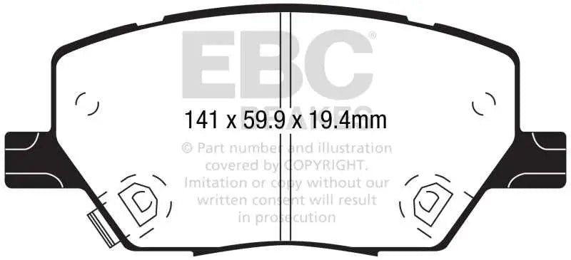 EBC 2015+ Fiat 500X 1.4L Turbo Greenstuff Front Brake Pads 
