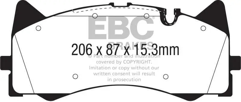 EBC 2015+ Mercedes-Benz C63 AMG (W205) 4.0L Twin Turbo Redstuff Front Brake Pads 