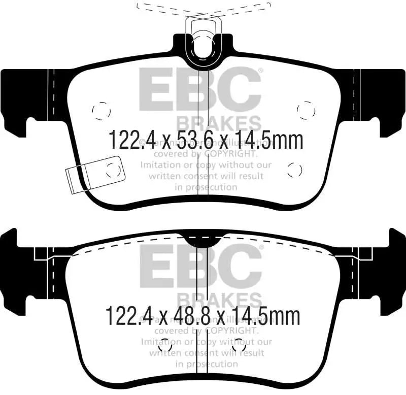 EBC 2016+ Honda Civic Coupe 1.5L Turbo Greenstuff Rear Brake Pads 
