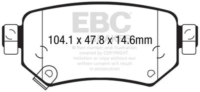 EBC 2016+ Mazda 6 2.5L Redstuff Rear Brake Pads 