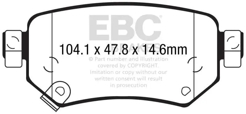 EBC 2016+ Mazda 6 2.5L Redstuff Rear Brake Pads 