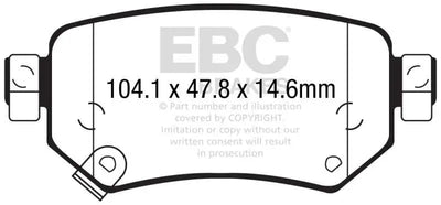 EBC 2016+ Mazda 6 2.5L Redstuff Rear Brake Pads 