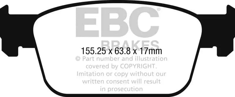 EBC 2017+ Audi A4 2.0L Turbo (B9) Redstuff Front Brake Pads 
