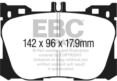 EBC 2017+ Mercedes-Benz E300 (W213) 2.0L Turbo Redstuff Front Brake Pads 