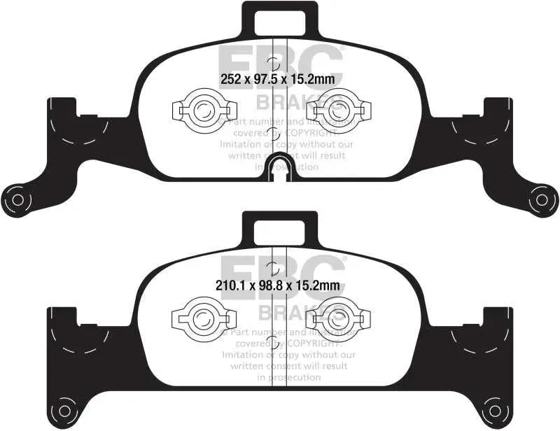 EBC 2018+ Audi A4 Allroad Quattro 2.0L Turbo Yellowstuff Front Brake Pads 