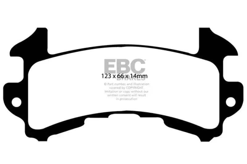 Black brake pad for Buick Riviera with thermic black coating from Yellowstuff Rear Brake Pads