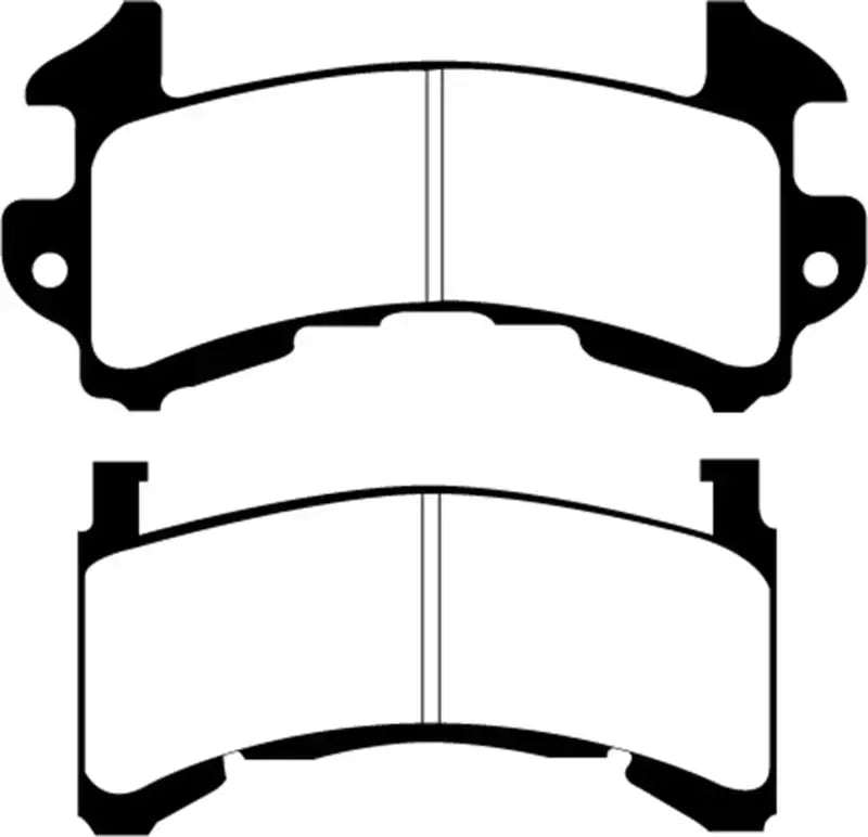 Two EBC Buick Riviera Yellowstuff brake pads with thermic black coating for rear brakes