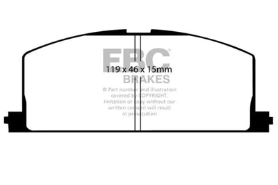 Brake pad outline for Chevrolet Nova front brake pads with brake-in surface coating