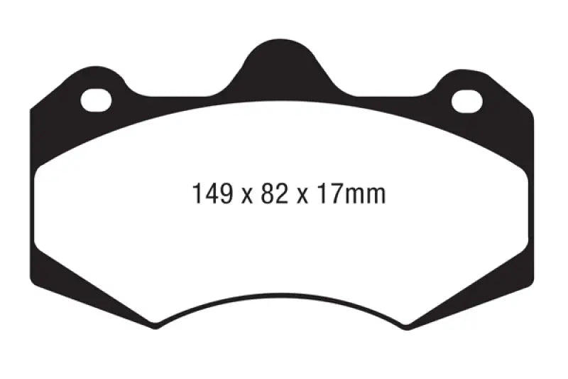 Brake pads with dimensions for EBC AP Racing Caliper CP7040 Bluestuff Brake Pads